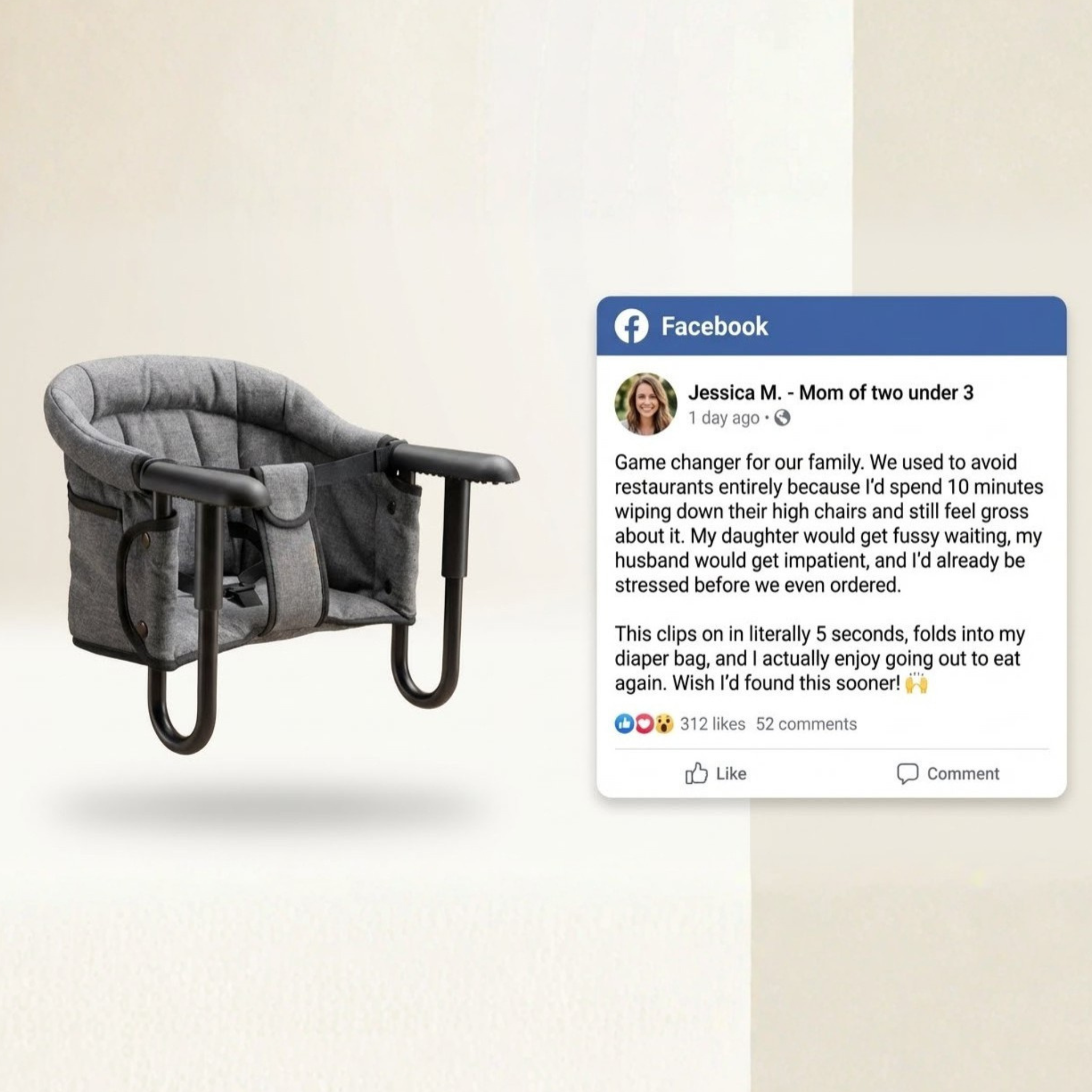 Lumee & Baby™ Hook-On High Chair